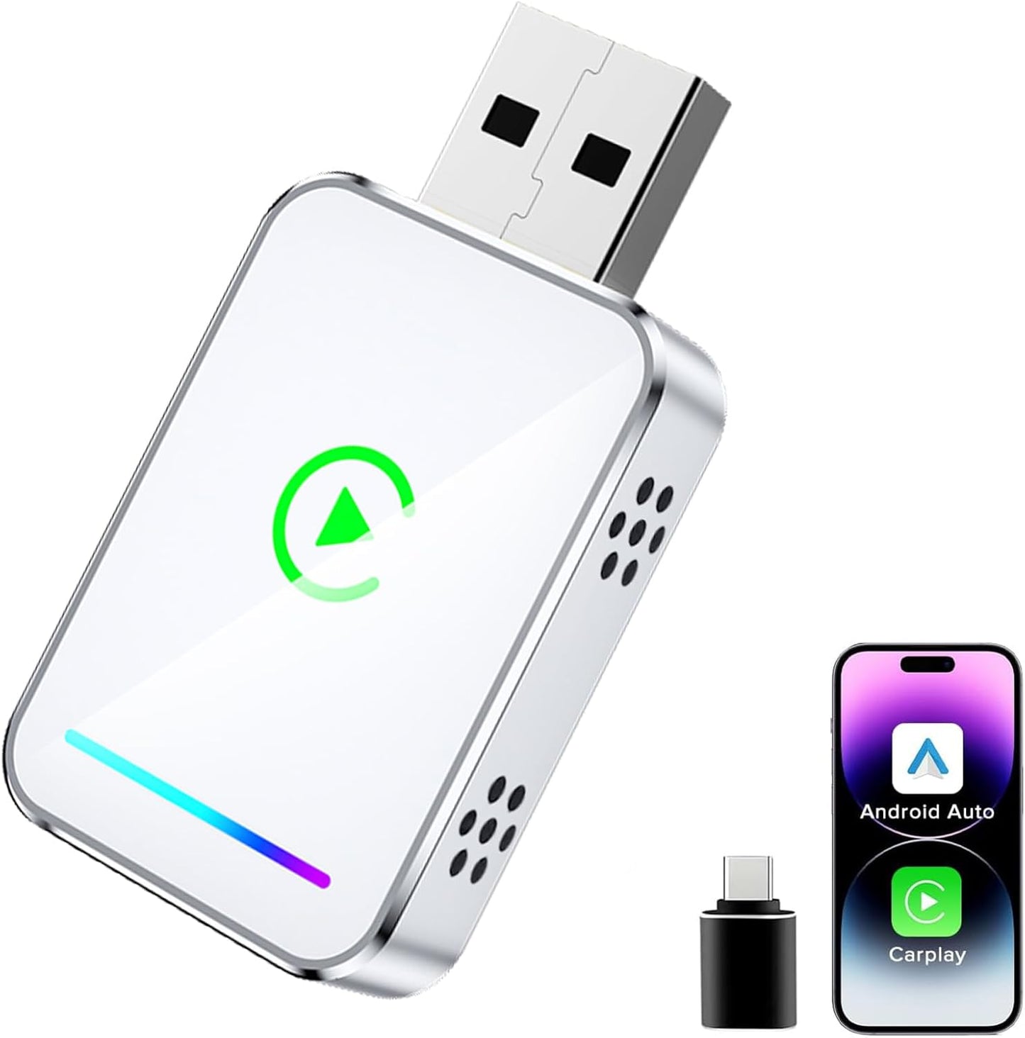 LENVA 2-in-1 Wireless CarPlay Adapter for Seamless Connectivity