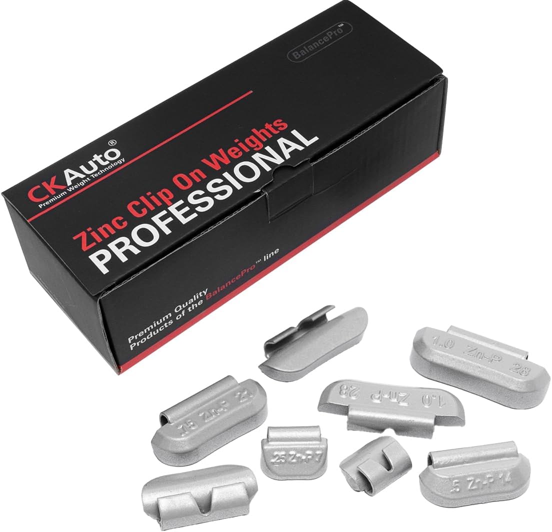 CKAuto 100Pcs P Series Zinc Clip on Wheel Weights Assortment
