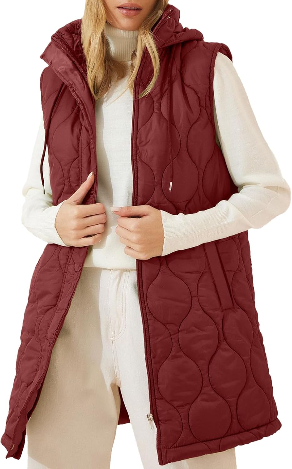 Lightweight Quilted Sleeveless Puffer Vest for Women in Winter