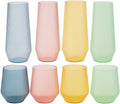 Ribbed Origami Ripple Plastic Glasses 48 Pack - Elegant Disposable