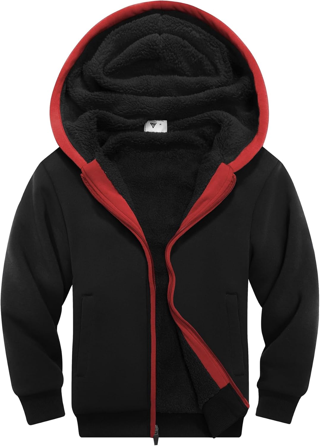 Unisex Boys Girls Fleece Hoodie Sherpa Lined Jacket for Kids
