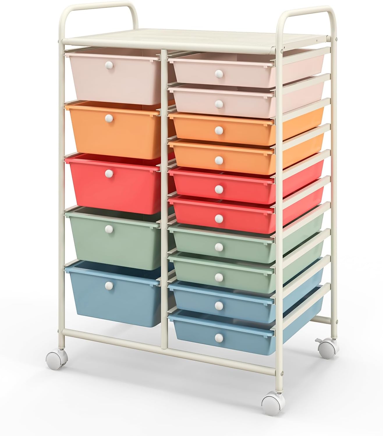 15 Drawer Rolling Storage Cart for Home, Office, and School