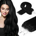 Microlink Hair Extensions Black Microbead 18in - Natural Volume