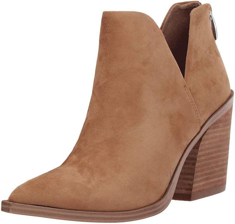 FISACE Womens Pointed Toe Stacked Mid Heel Ankle Boots Review