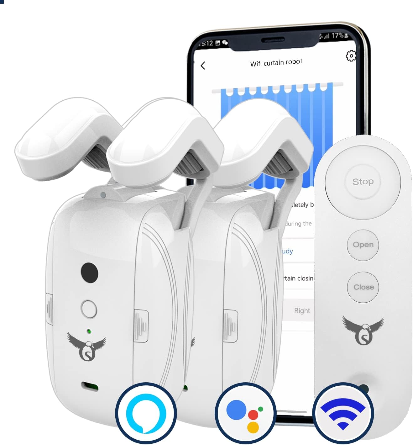 Osprey Smart Curtain Opener: Dual Motor, Remote Control, Alexa Compatible