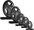 RitFit 155lb Olympic Rubber Grip Plate Set - Full Home Gym Kit
