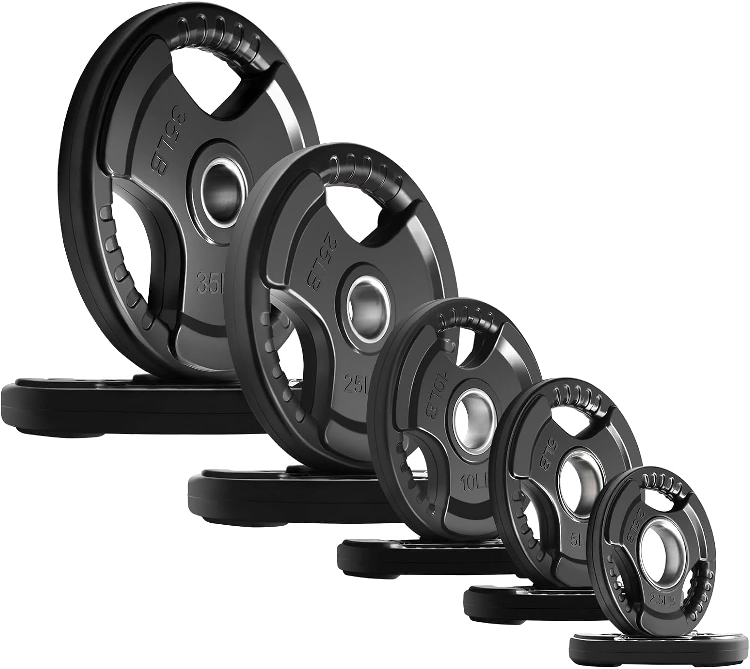 RitFit Olympic Rubber Grip Plates for Weightlifting and Strength