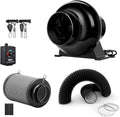 iPower 4 Inch 195 CFM Inline Fan with Carbon Filter - Quiet Venting