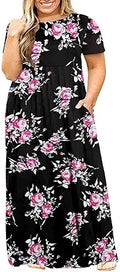 Plus Size Maxi Dress with Pockets - Comfortable Summer Casual Fit