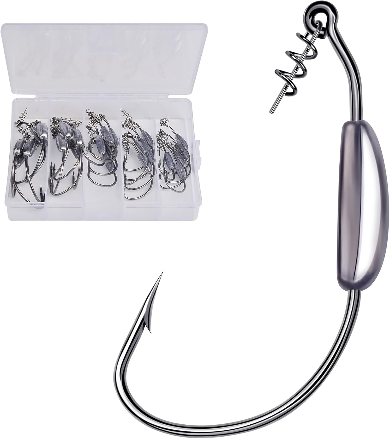 100pcs Bass Fishing Hooks - EWG Offset Texas Rig Hooks for Soft Bait - BAIKALBASS