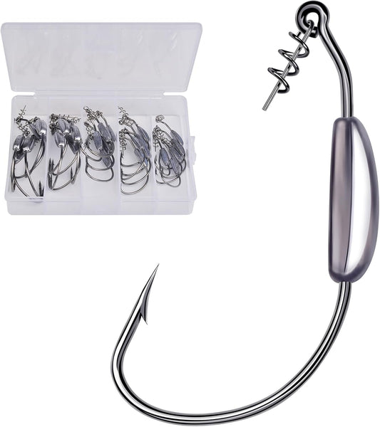 100pcs Bass Fishing Hooks - EWG Offset Texas Rig Hooks for Soft Bait - BAIKALBASS