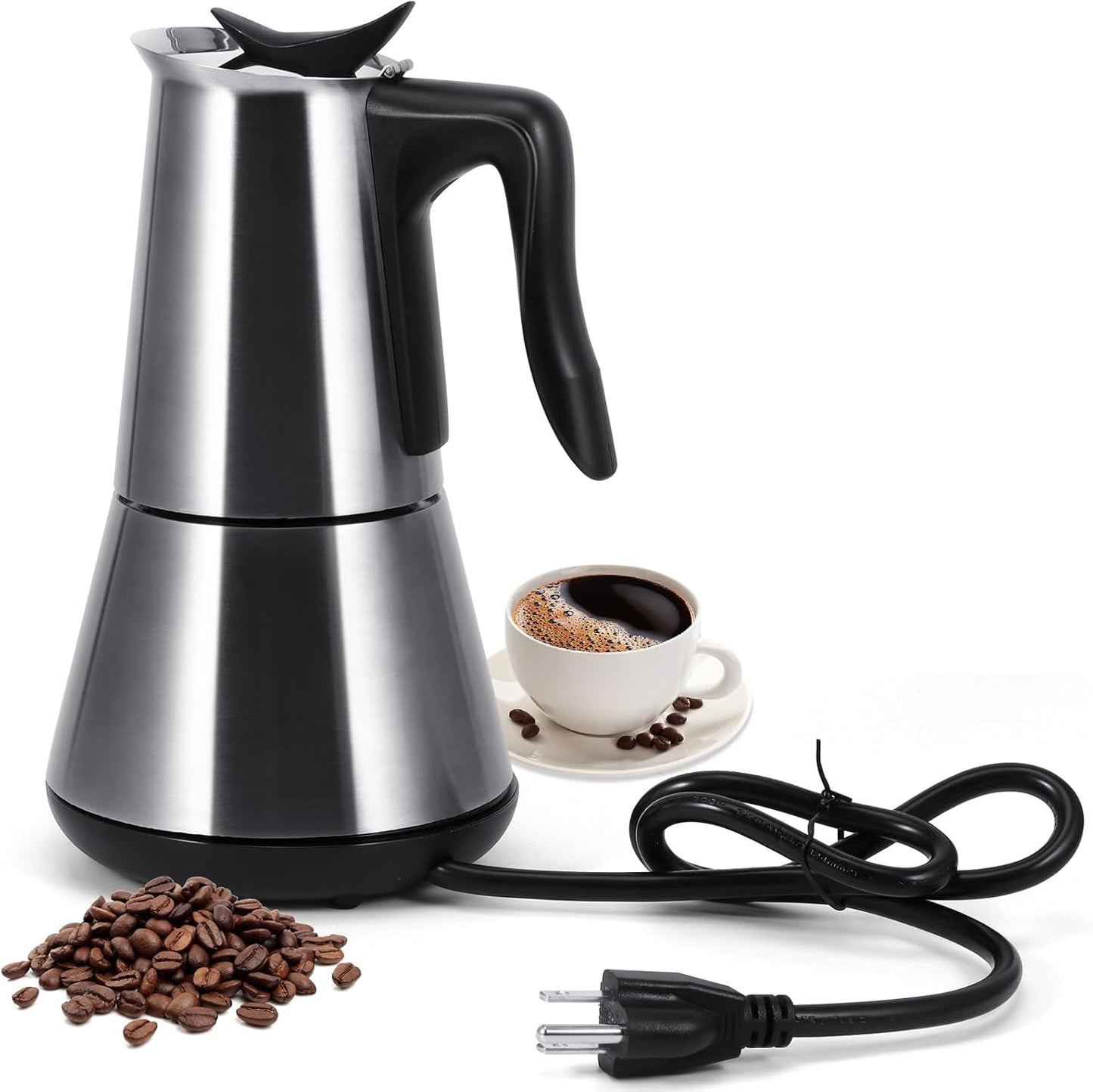  Portable Italian Moka Maker with Overheat Protection 