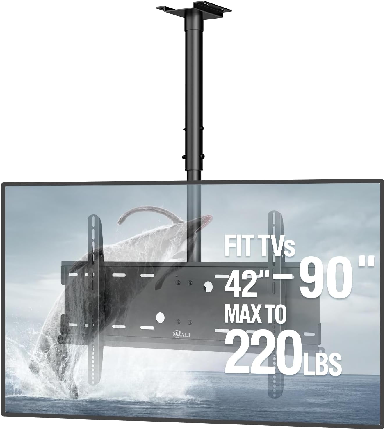 WALI Ceiling TV Mount for 42-90 inch TVs, Adjustable Bracket