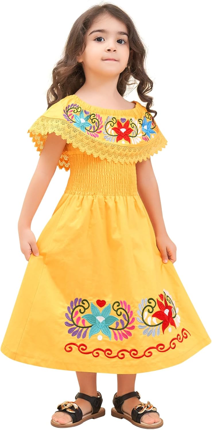 Mexican Dress for Girls Traditional Vestidos Mexicanos for Kids