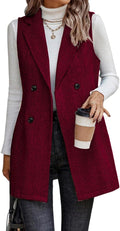 Long Vest for Women Sleeveless Tweed Blazer - Smart Layering Staple