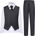 Boys Vest Set Formal Dress Suits Wedding Outfit - Classic 4-Piece