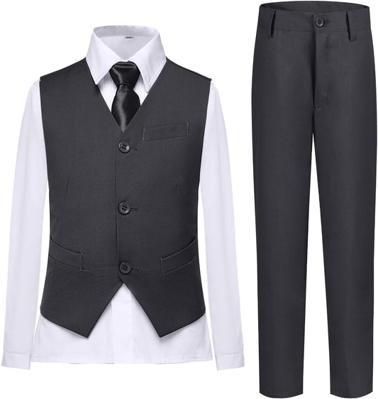 Boys Vest Set Formal Dress Suits for Weddings and Events