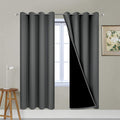 Yakamok 63 Inch Dark Gray Blackout Curtains for Noise Reduction