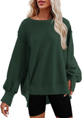 Nirovien Womens Oversized Crewneck Sweatshirt Side Slit Pullover Shoes