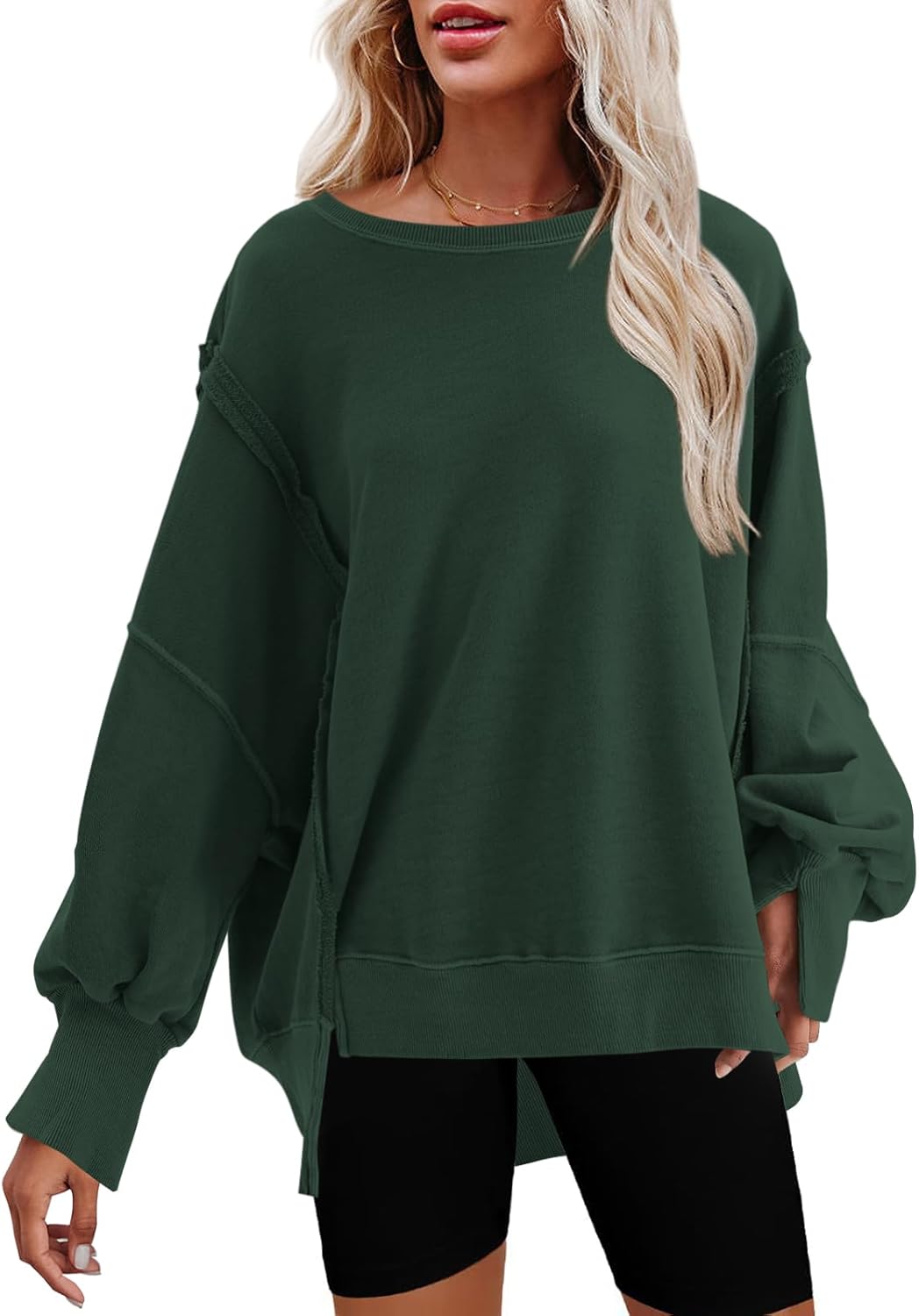 Nirovien Womens Oversized Crewneck Sweatshirt for Stylish Comfort