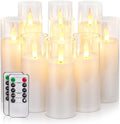 Pure White Acrylic Flameless LED Candles Set of 9 - Realistic Flicker