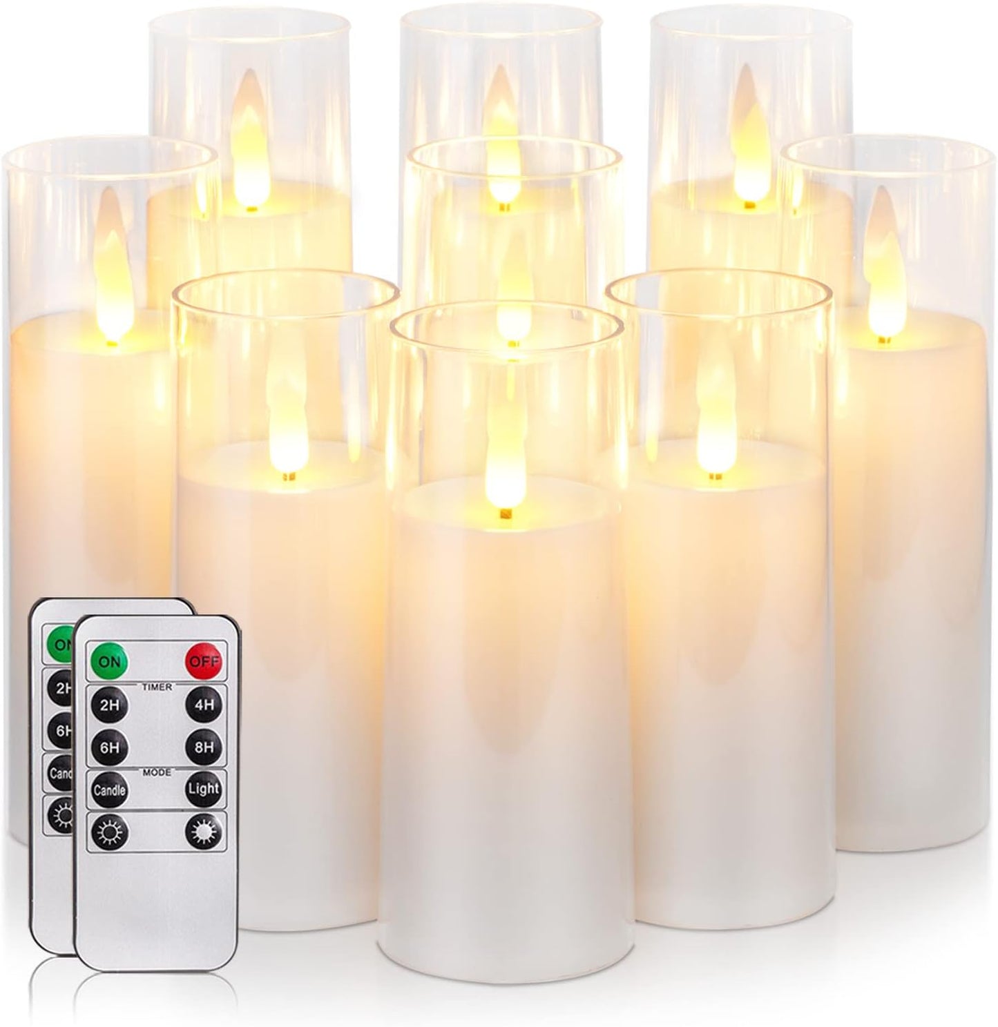 Homemory Pure White Acrylic Flameless LED Candles for Decor
