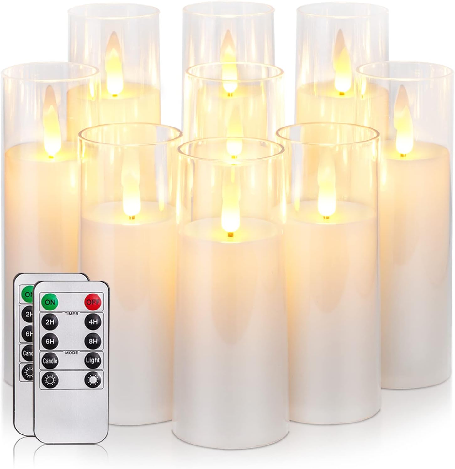 Homemory Pure White Acrylic Flameless LED Candles for Decor