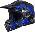 Adult-XL Dirt Bike Helmet - Blue Black Full Face DOT Approved