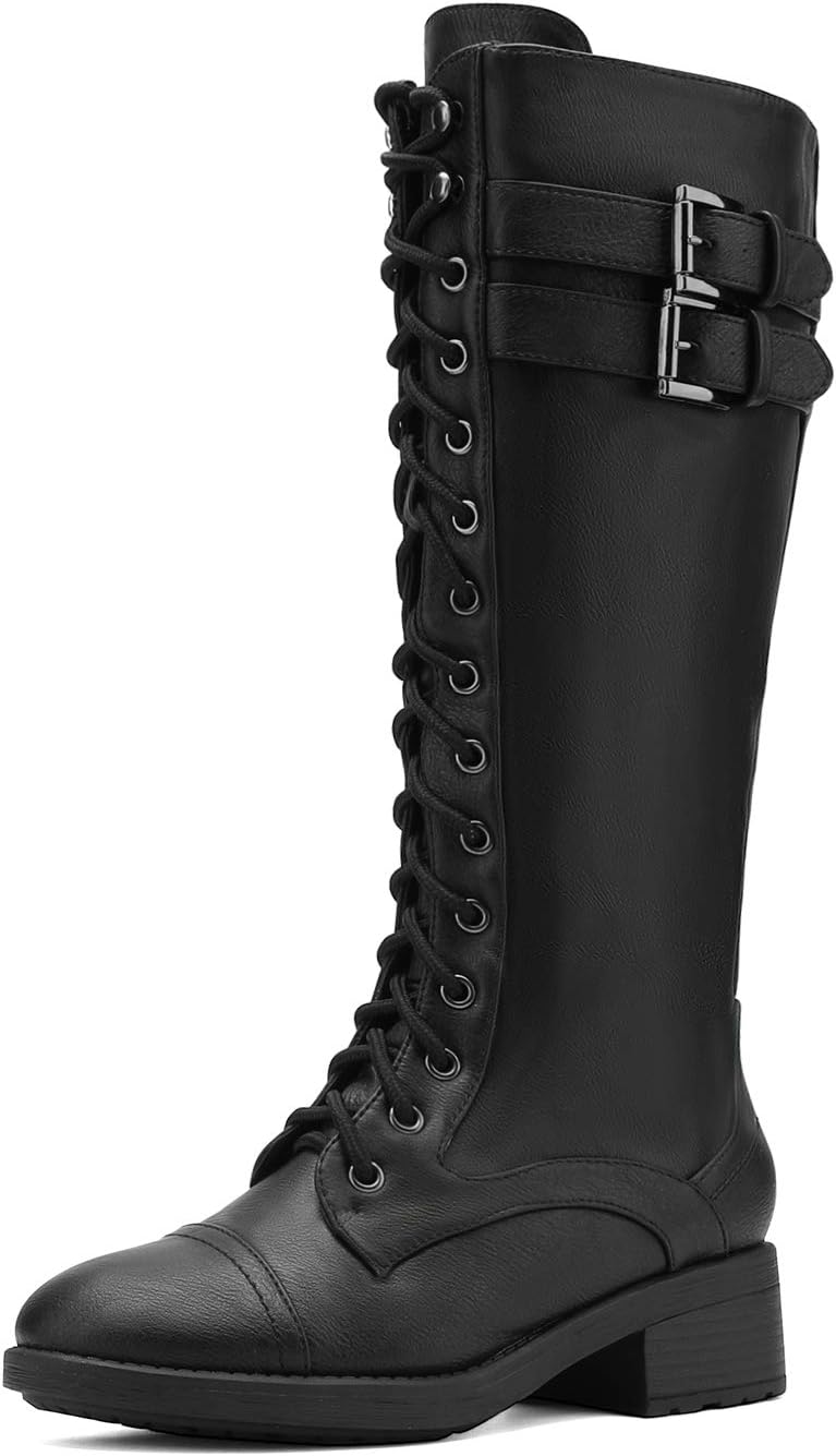 DREAM PAIRS Women's Pu Knee High Riding Combat Boots Review