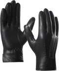 Harssidanzar Men's Cashmere Lined Leather Gloves