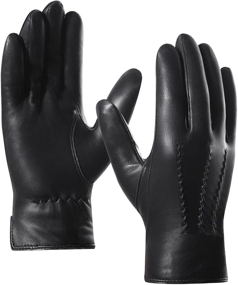 Warm Sheepskin Driving Gloves for Men