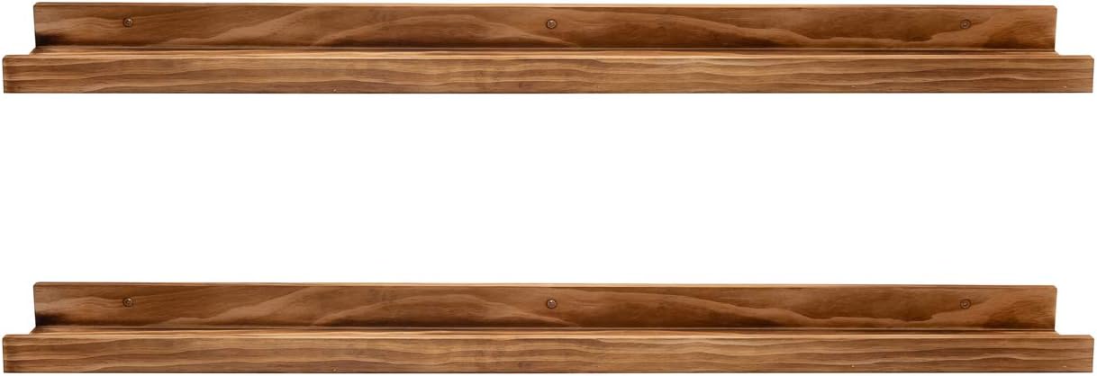 AZSKY 48 Inch Long Wood Photo Picture Ledge Shelf Set of 2