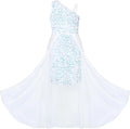 Girls Sequin One Shoulder Dress Size 5-14 - Sparkling Pageant Look