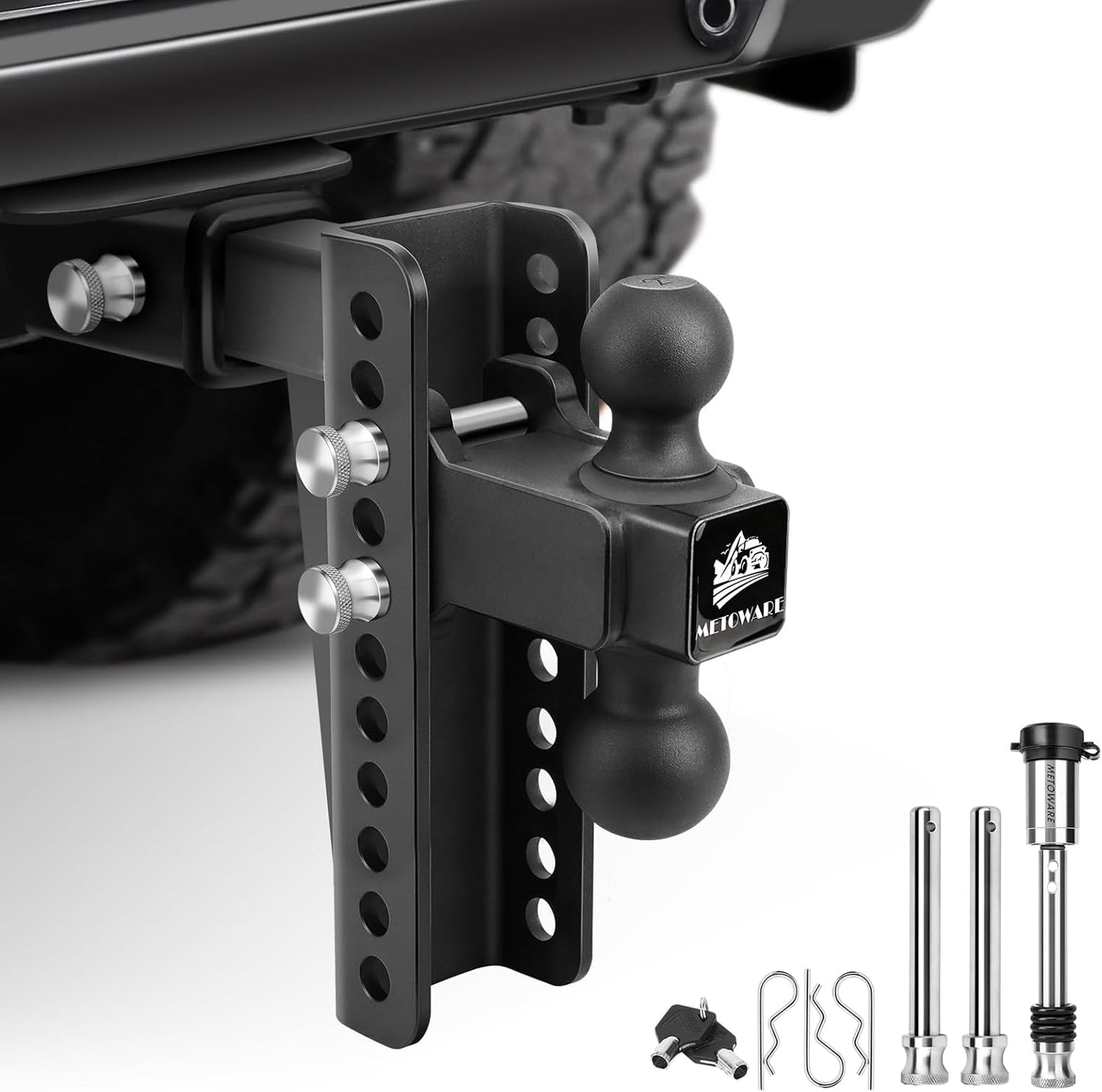 METOWARE Adjustable Trailer Hitch for Heavy Duty Towing Needs
