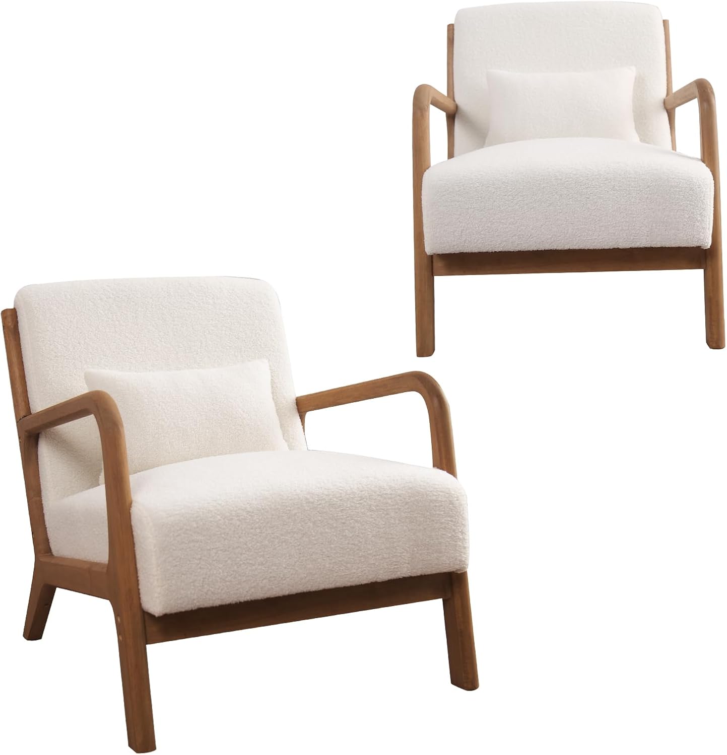 Mid Century Modern Accent Chair Set of 2 for Cozy Living Room