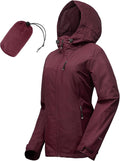 Packable Rain Jacket Women Lightweight Waterproof (Style R6P4)