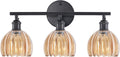 Bathroom Light Fixtures 3-Light Black Vanity Wall Light Over Mirror