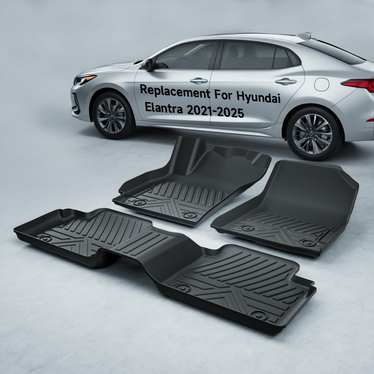 TPE All-Weather Floor Mats for Elantra 2021-2025 Custom Fit