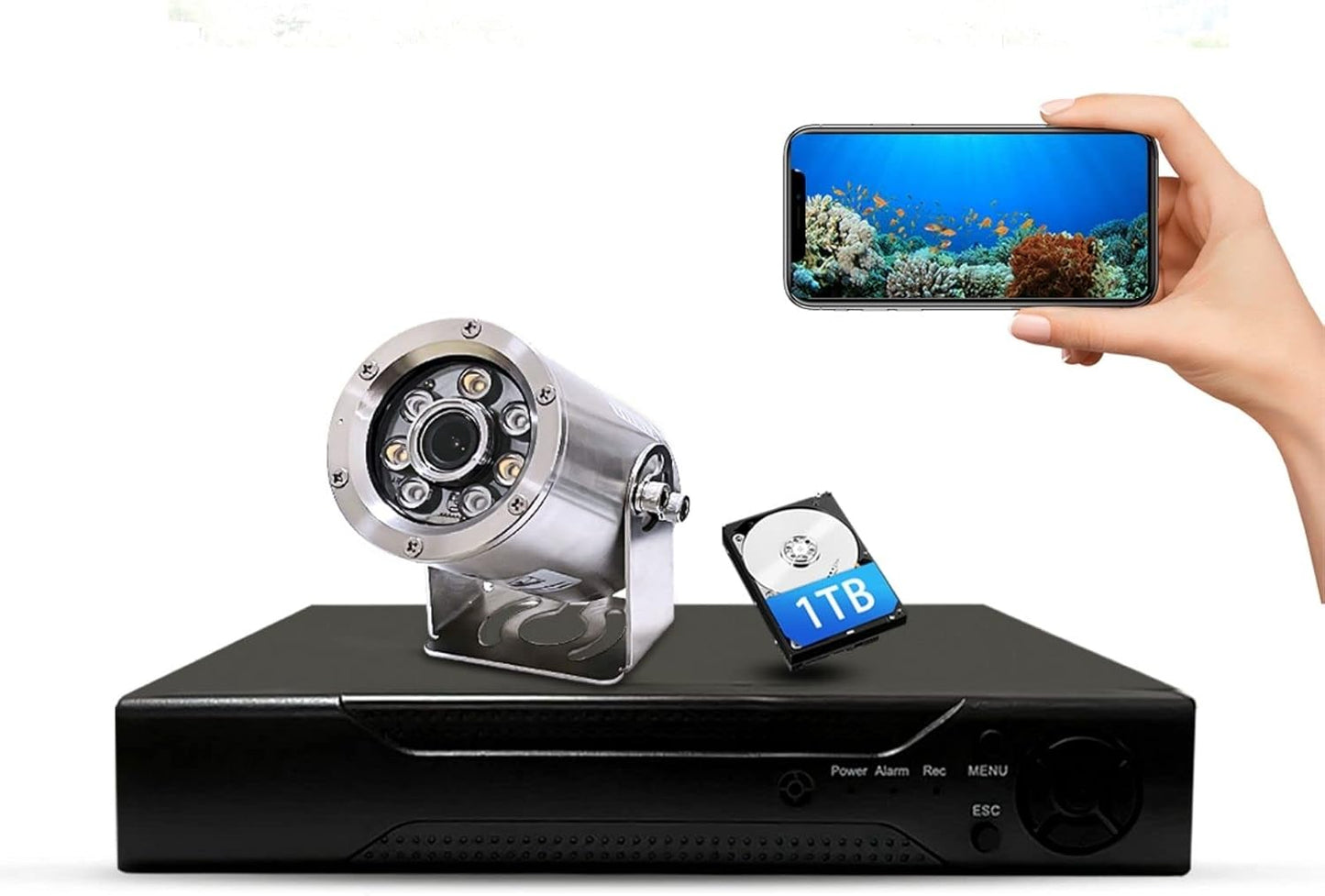 Barlus Underwater Camera: Crisp HD Surveillance, Night Vision, Easy Access!