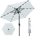 Outdoor Solar Market Table Umbrella 7.5ft - LED Lighted Patio Shade