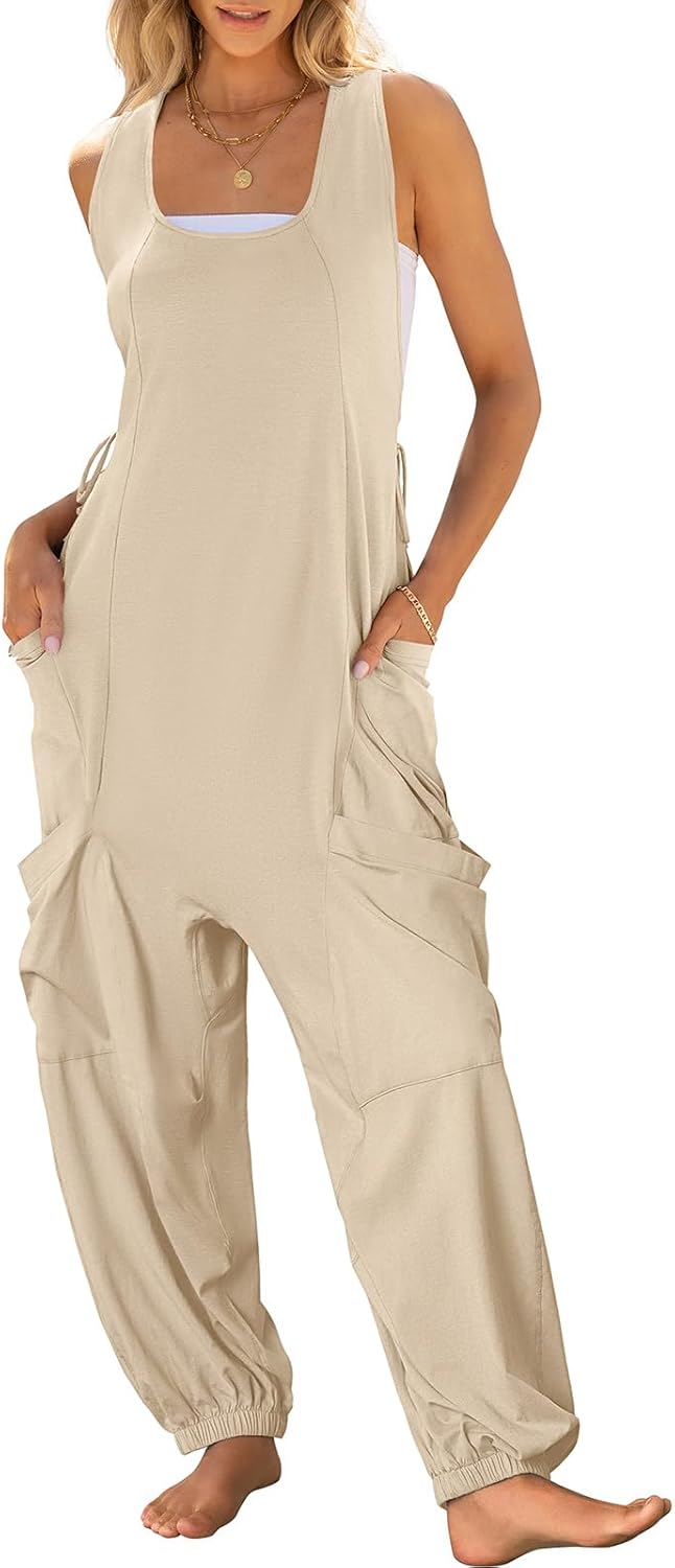 Trendy Summer Jumpsuit for Women - Casual Sleeveless Romper