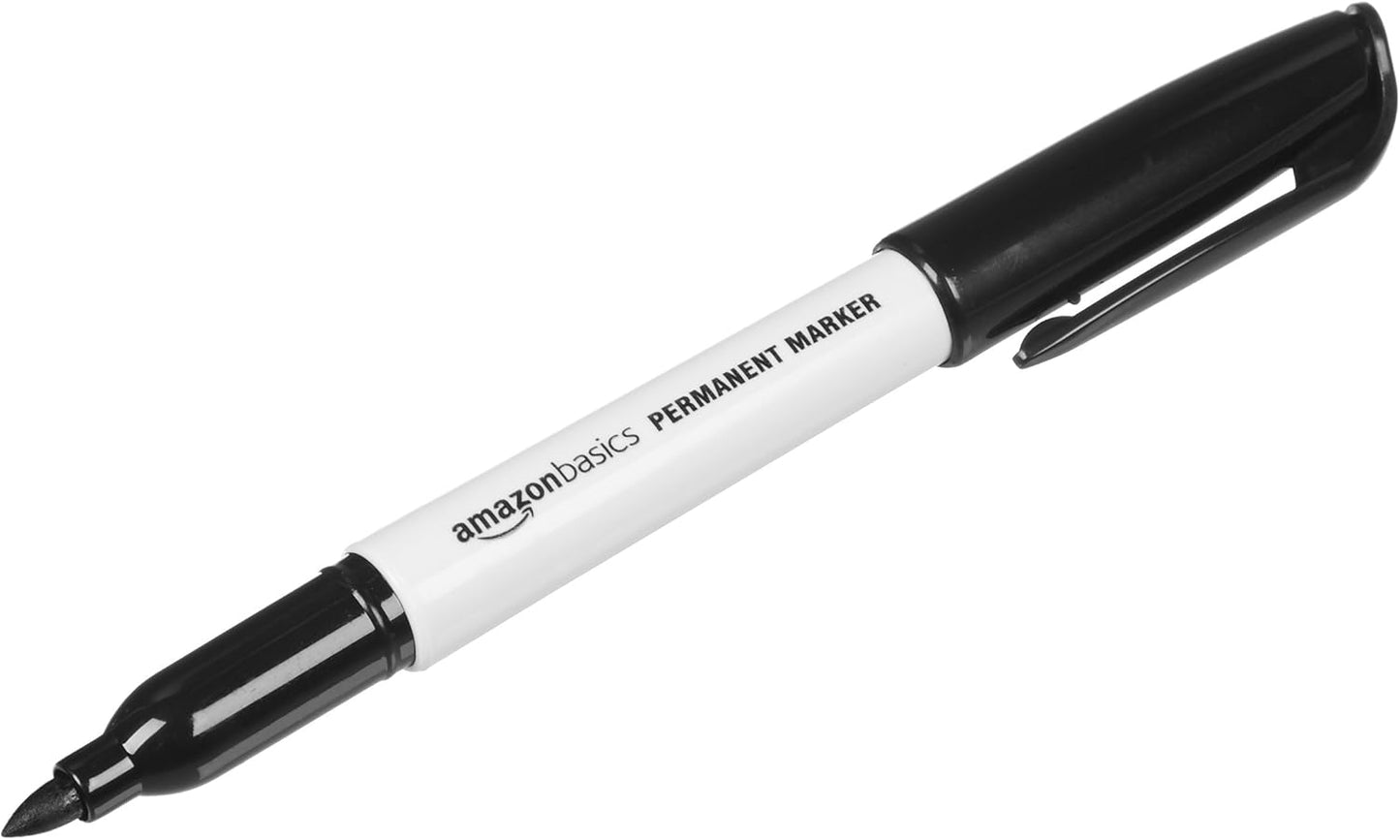 Basics Fine Tip Black Markers - Pack of 24