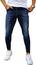 GINGTTO Men's Skinny Jeans Stretch Ripped Tapered Leg (Style 6G4F)