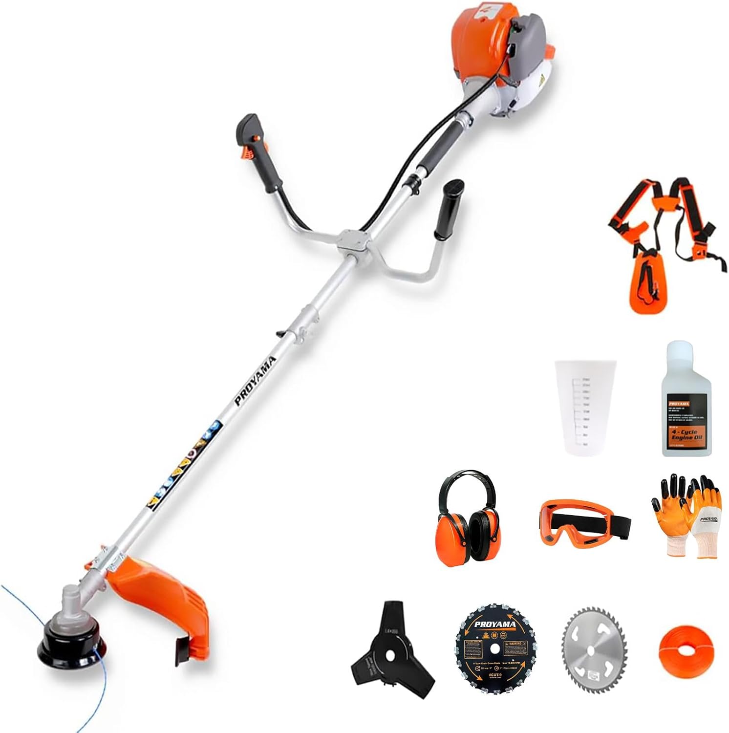 PROYAMA 40cc Gas Powered Brush Cutter for Efficient Trimming