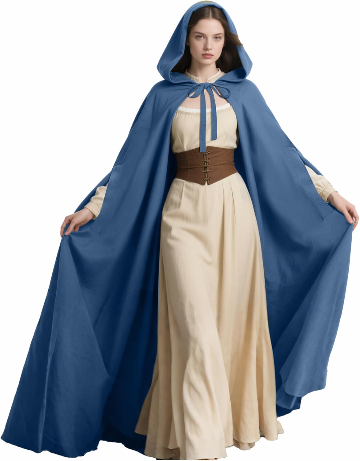 Joukavor Renaissance Cloak with Hood for Halloween Events