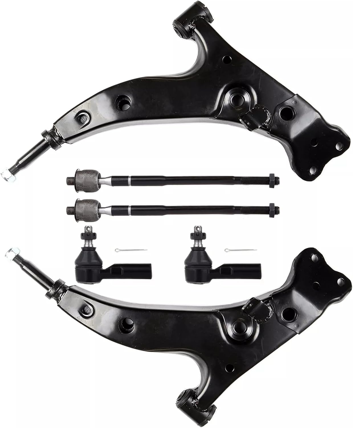 6pc Front Lower Control Arm and Tie Rod Set for Toyota Corolla