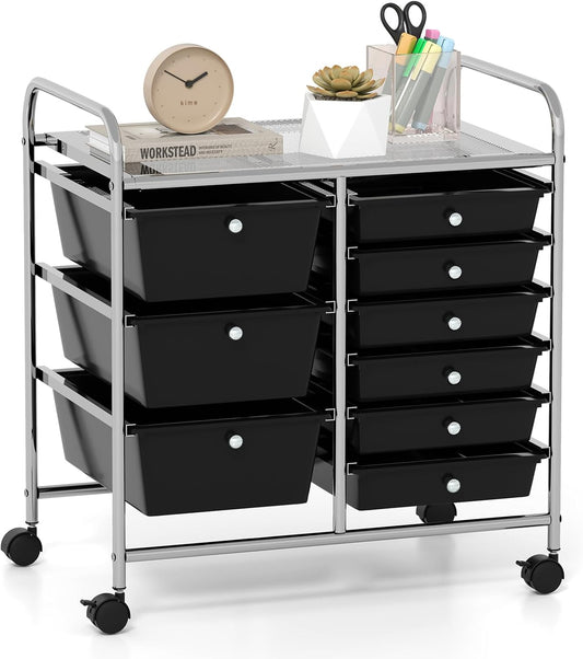 GOFLAME 9-Drawer Rolling Storage Cart for Home Office Use