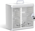 Medicine Cabinet Locking Wall Mounted Silver 13.6 x 12.4 x 6.5 in
