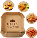 Air Fryer Paper Liners 100pcs Square Parchment Paper - Fits 5-8 QT