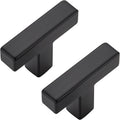30 Pack Matte Black Cabinet Knobs - Square Stainless Steel Pulls